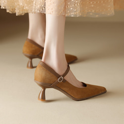 ♥23 春夏設計新作♥女鞋真皮獨特鞋高跟鞋高跟鞋 22cm～25.5cm #649 第5張的照片