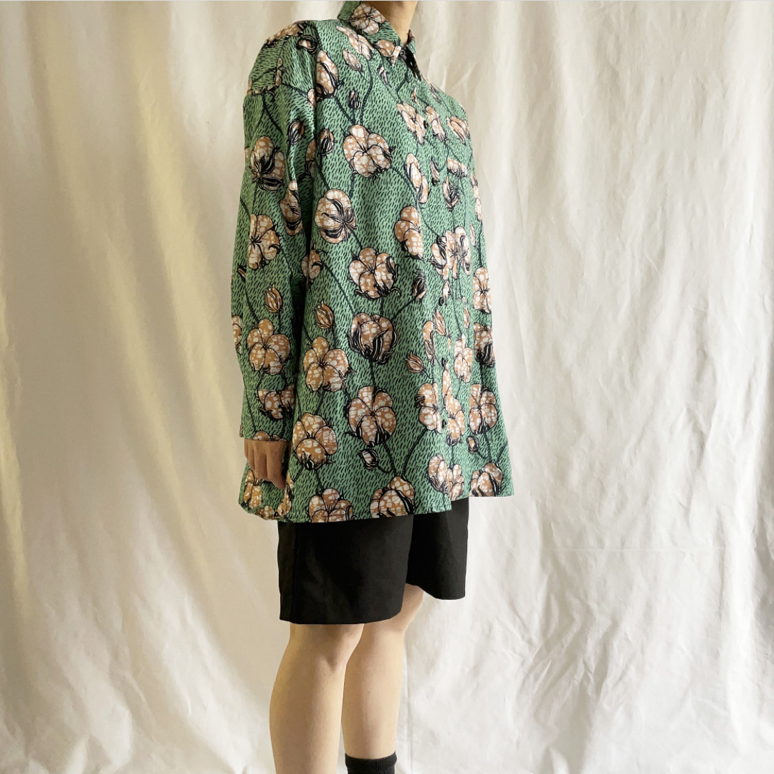 ビッグシャツ(綿花グリーン)