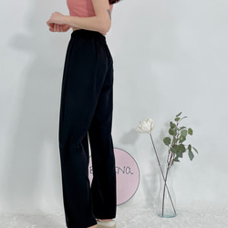 【2023新作】韓国ファッション　UVカット美脚パンツ　ブラック【M/L/XL】 4枚目の画像