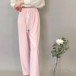 【2023新作】韓国ファッション　UVカット美脚パンツ　ピンク【M/L/XL】 3枚目の画像