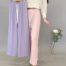 【2023新作】韓国ファッション　UVカット美脚パンツ　ピンク【M/L/XL】 5枚目の画像