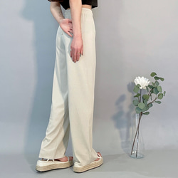 【2023新作】韓国ファッション　UVカット美脚パンツ　アイボリー【M/L/XL】 3枚目の画像