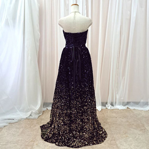 weidi dress 演奏会ドレス スパンコール装飾 カラードレス ロングドレス 演奏会用ドレス Aライン 発表会 パーティ