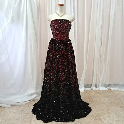 カラードレス スパンコールドレス 豪華 ロングドレス ステージ衣装