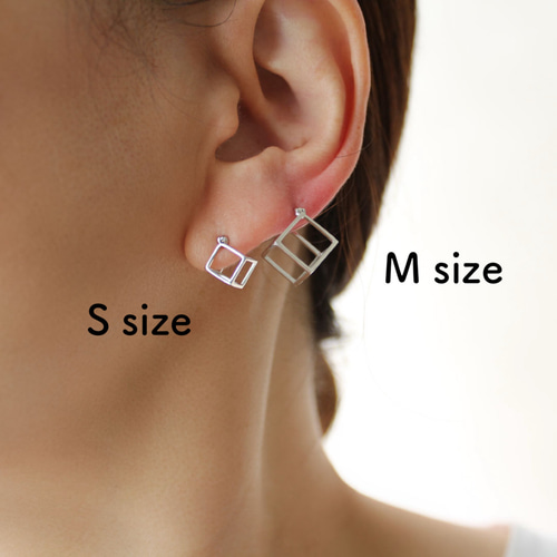 silver925 スクエアピアス 4INT. ピアス スクエアフープピアス / silver925 (金属
