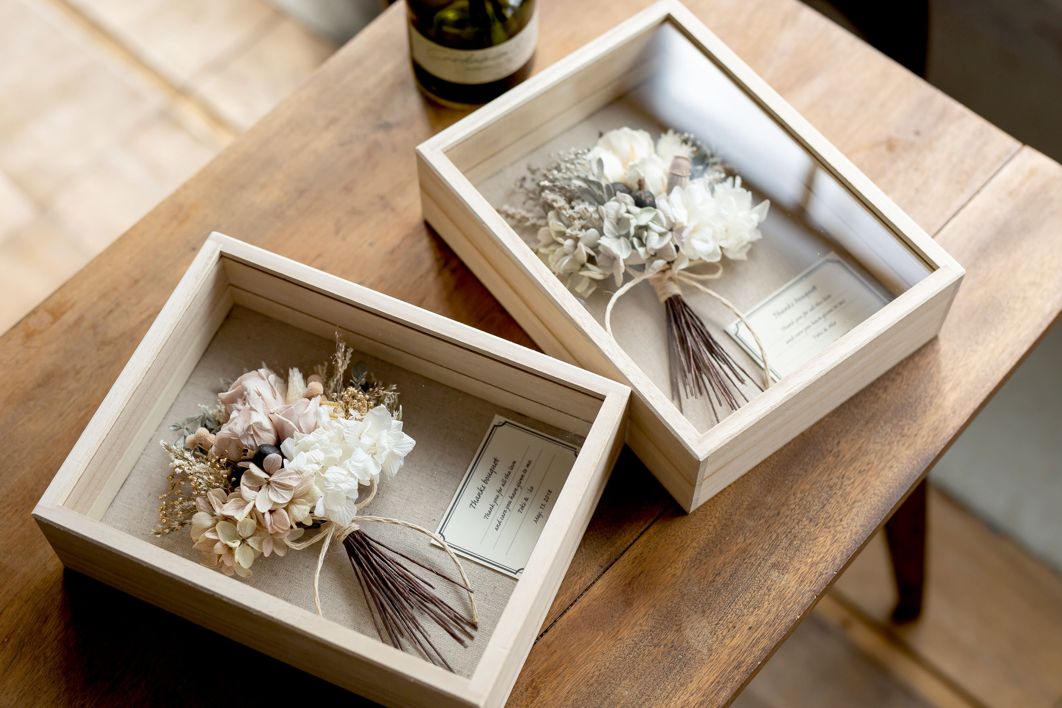 【贈呈花に／２個セット】選べる花色＊想いを伝えるブーケボックス