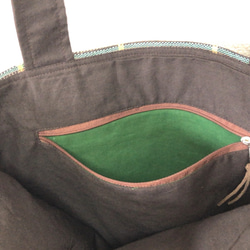 手織り布でできた、柔らかサブバッグ（緑系の2種） 11枚目の画像