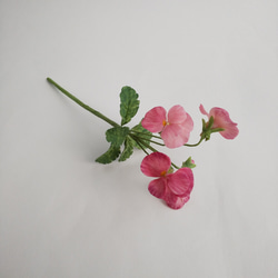 マノビオラ　ピンク　粘土の枯れないビオラピック  樹脂粘土の花   送料無料 2枚目の画像