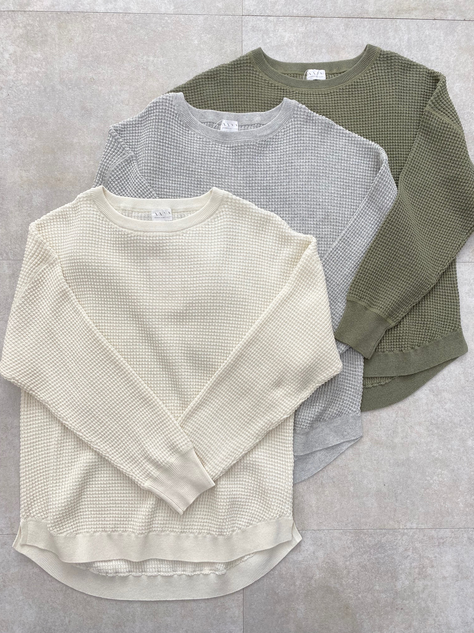 【新色追加‼】柔らかワッフルニットのプルオーバー