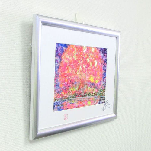 完売 風水開運黄金絵画＊金箔陽光 黄金昇龍と鳳凰日の出金富士