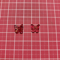 10個　クリア　ガラスビーズ　蝶々　ピンク　ボルドー　ゴールド　アモール 4枚目の画像