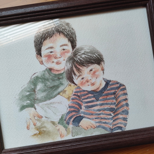 似顔絵 イラスト 2L 水彩 ギフト 記念日 プレゼント 似顔絵オーダー 
