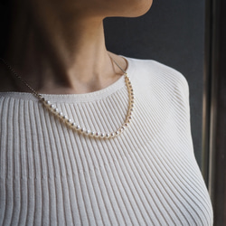 chain pearl necklace_銀鍊珍珠項鍊 混搭 白色珍珠 客製化 第1張的照片