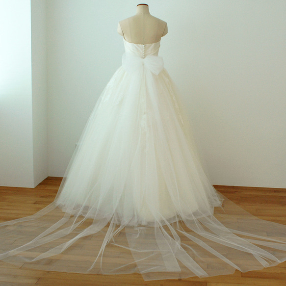 ロングトレーン＆ベルト チュールリボン バックリボン