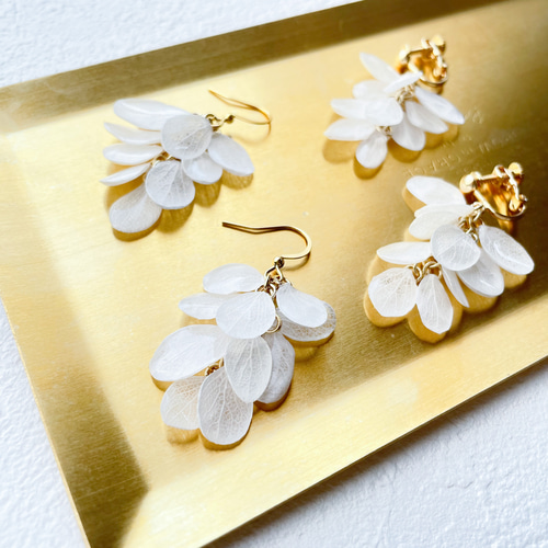 あじさいのジャラジャラピアス(イヤリング) ピアス（フック・チェーン 