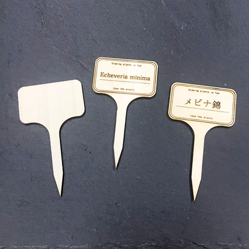 園芸ラベル 多肉植物 名前 オーダーメイド 3個 植物用タグ フラワー