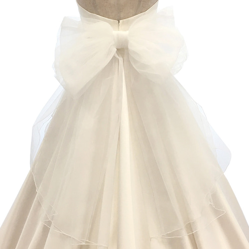 リボンベルトチュールスカート ホワイト チュールスカート リボン