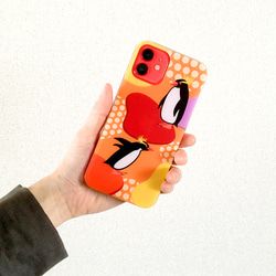 【受注製作品】イワトビペンギンのiPhoneケース（Android対応）ハードケース スマホケース 名入れ 動物 鳥 3枚目の画像