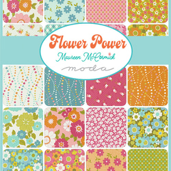 USAコットン moda mini charm 42枚セット Flower Power 2枚目の画像