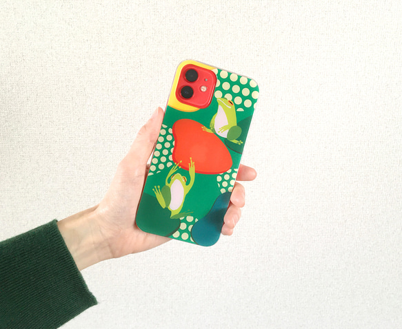 【受注製作品】カエルのiPhoneケース《Android対応》ハードケース スマホケース 名入れ 動物 両生類 蛙グッズ 7枚目の画像