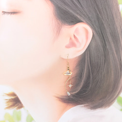 PLANET＆STAR(986) ピアス/イヤリング/ノンホールピアス/樹脂ピアス 2枚目の画像