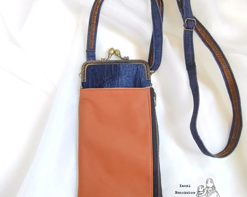 4）がま口 スマホショルダー スマホポシェット お財布ショルダー