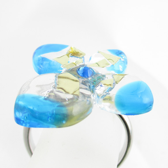 ありったけのクォーツに紫陽花が咲くように、君の笑顔も咲き乱れてほしい♪(創作リング)SR858 4枚目の画像