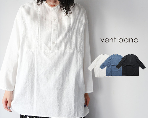 コットンリネンピンタックシャツチュニック vent blanc VB231479