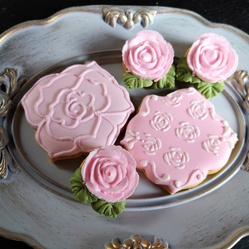 Creema限定』Thank You缶 バラのアイシングクッキー缶※ローズの