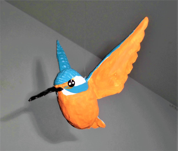 張り子の小鳥　飛翔カワセミ 1枚目の画像