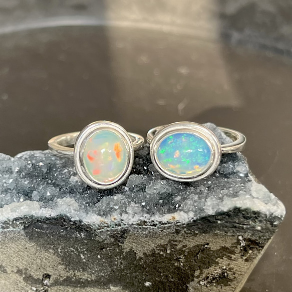 ［opal×silver ring］オパールリング、シルバーリング 1枚目の画像