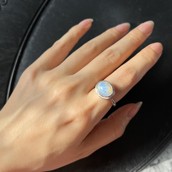 ［opal×silver ring］オパールリング、シルバーリング 4枚目の画像