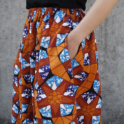 アフリカ布のロングスカート（アフリカンプリント）ロング・マキシ 5枚目の画像