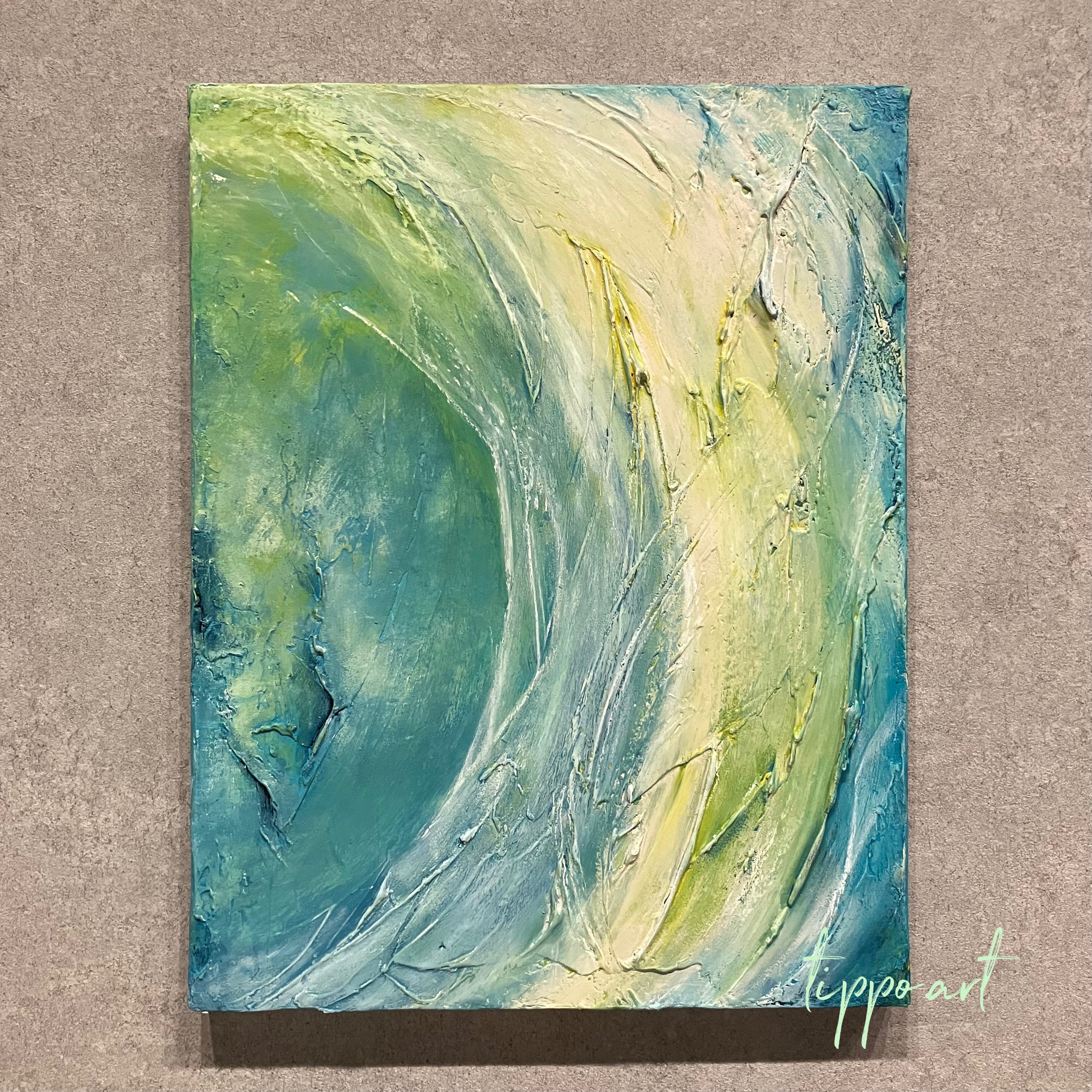 45×38㎝ キャンバス テクスチャーアート ニュアンス 花 風景画