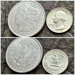 アメリカ カットコイン ペンダント モルガンダラー ネックレス 銀貨 シルバー900% アクセサリー ブランド ReD 5枚目の画像