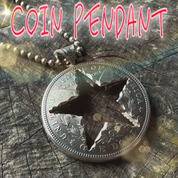 アメリカ カットコイン ペンダント モルガンダラー ネックレス 銀貨 シルバー900% アクセサリー ブランド ReD 1枚目の画像