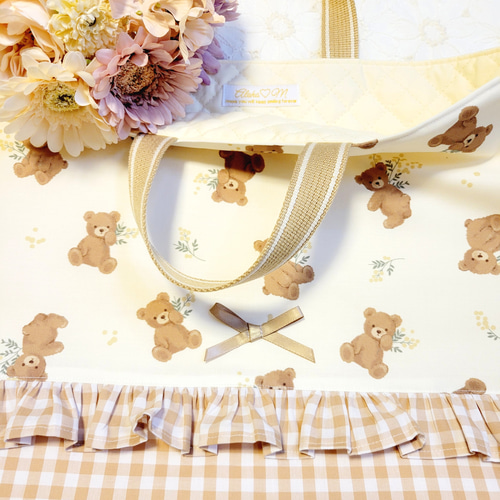 入園入学グッズ テディベア くま 女の子 レッスンバック 巾着