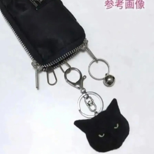 羊毛フェルト 猫キーホルダー 黒猫 金眼 キーホルダー まめちま 通販