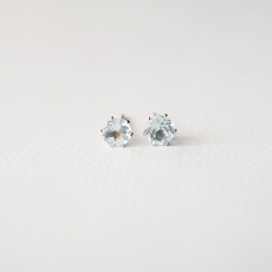 アクアマリン 一粒ピアス ４ｍｍ　3月誕生石　サージカルステンレス　金属アレルギー対応　天然石　つけっぱなし　小粒　 15枚目の画像