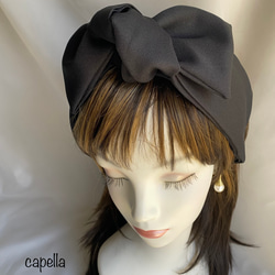 ⭐️capella⭐️ 大きなリボンターバン 〜ブラック〜 フォーマル