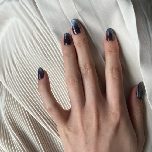 特許出願中】一生使えるネイル / 全然外れない / ブルーのマグネット