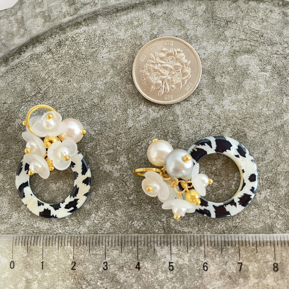 2pcs★charm・shell leopard （レオパードシェルチャーム） 5枚目の画像