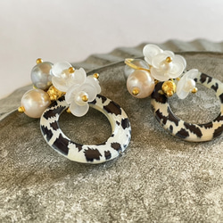 2pcs★charm・shell leopard （レオパードシェルチャーム） 3枚目の画像