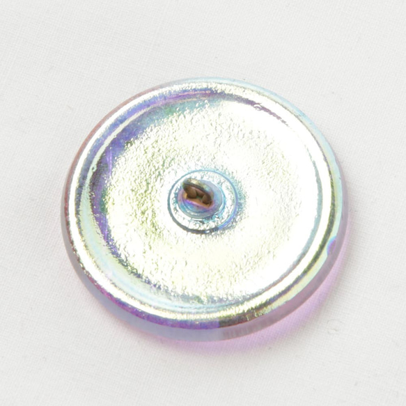 ガラスボタン 3.3cm チューリップ ピンク＆パープル 2枚目の画像