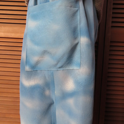 空色のもんぺパンツ　総丈９０ｃｍ　着物リメイク 4枚目の画像