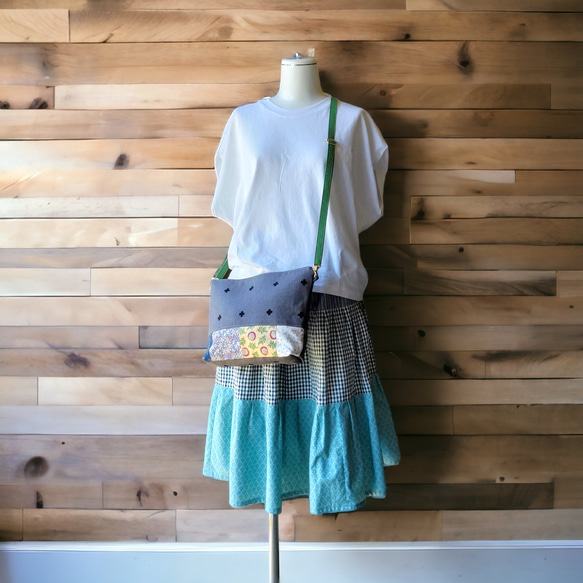 爽やかなブルー系　三段ティアードスカート 6枚目の画像
