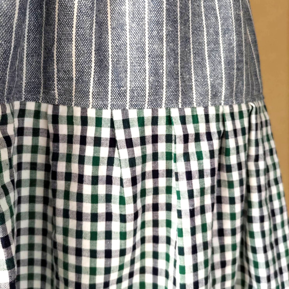 爽やかなブルー系　三段ティアードスカート 7枚目の画像
