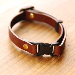 《RUSSETY》Soft leather cat collar　やさしい革の猫用首輪《5colors》 8枚目の画像