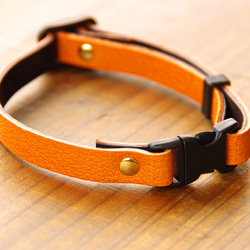 《RUSSETY》Soft leather cat collar　やさしい革の猫用首輪《5colors》 12枚目の画像