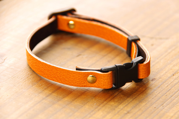 《RUSSETY》Soft leather cat collar　やさしい革の猫用首輪《5colors》 12枚目の画像